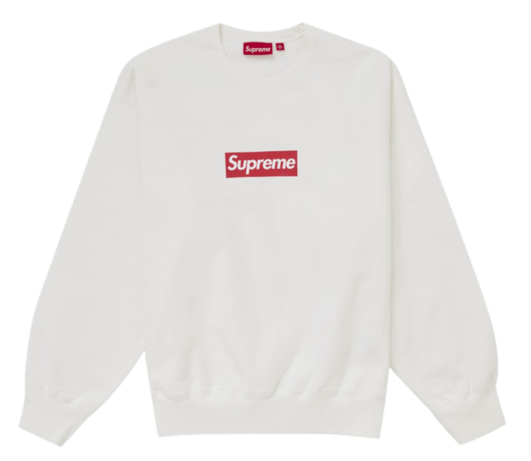 Supreme Washed Box Logo Crewneck - White