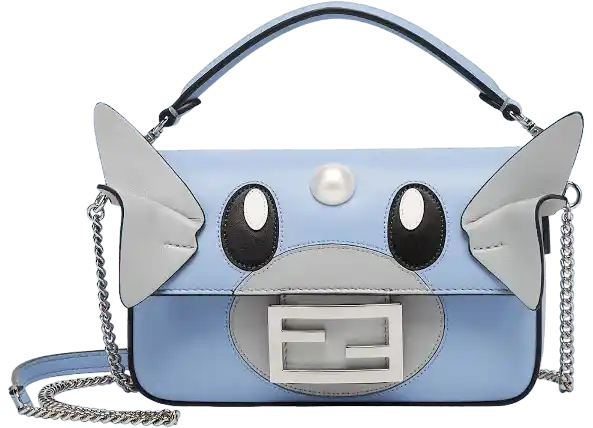 Fendi x FRGMT x Pokemon Nappa Leather Bag Baguette - Mini Light Blue