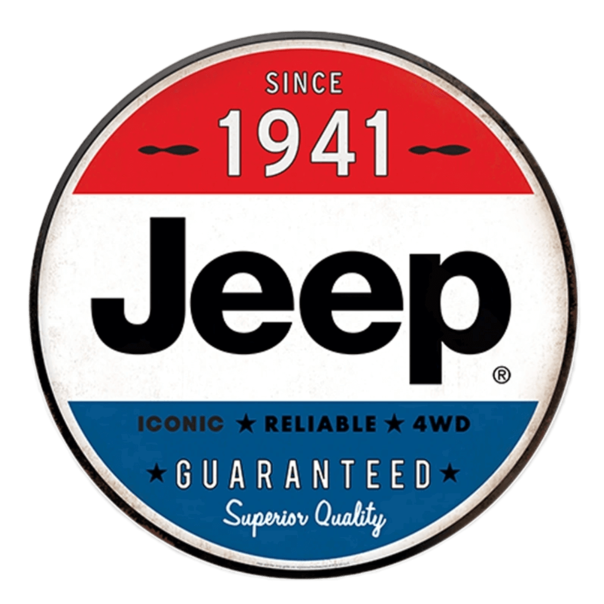 Jeep Since 1941 Colorblock Button Round Metal Sign