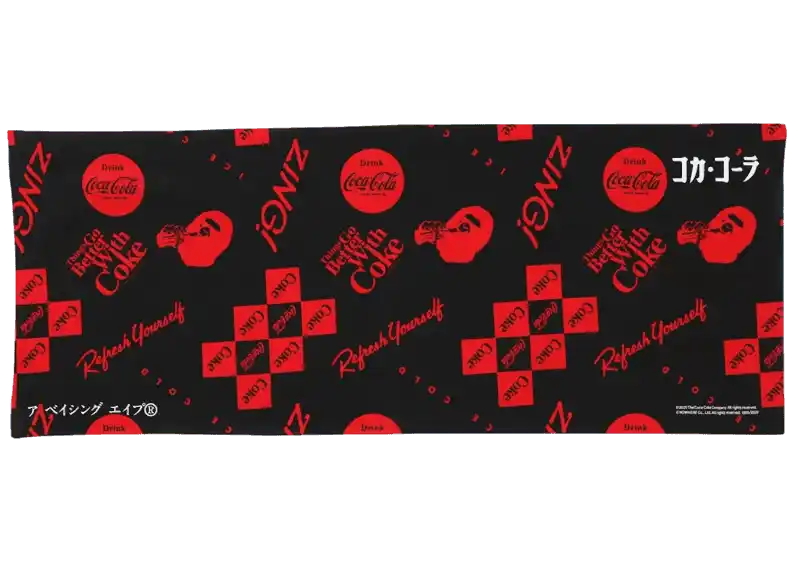 BAPE x Coca Cola Japanese Hand Towel - Black