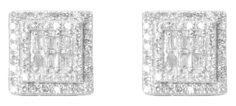 Carly Gold Diamond Square Earrings