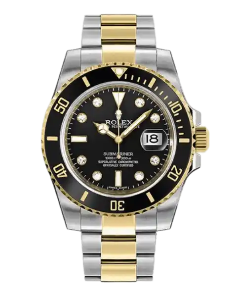 Rolex Submariner Black Diamond Dial (Bumble Bee) - 40mm, Steel and Yellow Gold (2012)