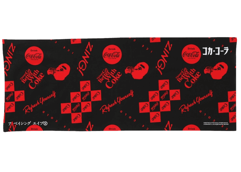 BAPE x Coca Cola Japanese Hand Towel - Black