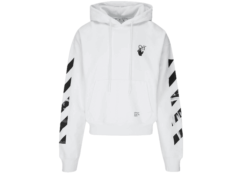 Off-White Diagonal Stripes Caravaggio Saint Jerome Writing Arrows Hoodie - White/Black