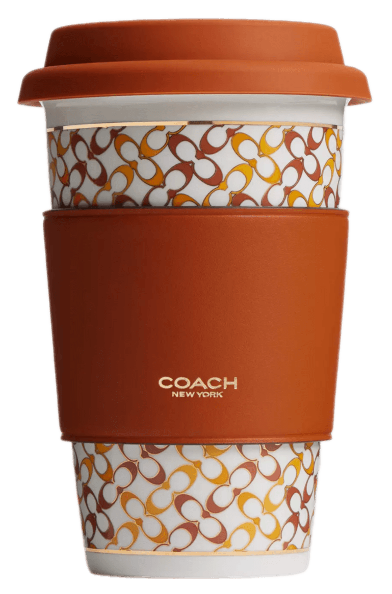 Coach Signature Hot Lidded Cup - Brass/Toffee