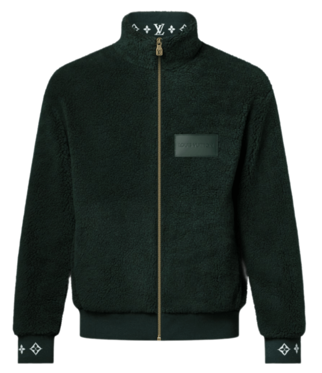 Louis Vuitton Leather Patch Fleece Blouson - Dark Green