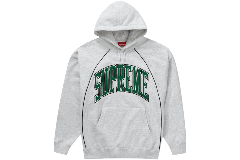 Supreme Boxy Piping Arc Hooded Sweatshirt - Ash Grey