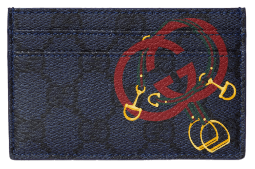 Gucci GG Card Case with Print - Dark Blue