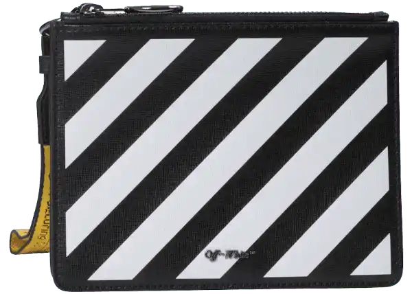 OFF-WHITE Double Pouch - Diag Black White Yellow