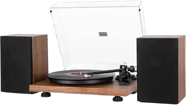 1 BY ONE Bluetooth Turntable HiFi System with 36 Watt Bookshelf Speakers