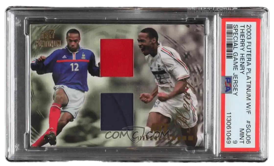 2003 Futera Platinum - Special Game Jersey #SGJ06 - Thierry Henry /195 PSA 9 MINT