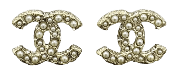 Chanel Gold Pearl and Crystal CC Logo Earrings - A64766 Gold/Pearly White/Crystal