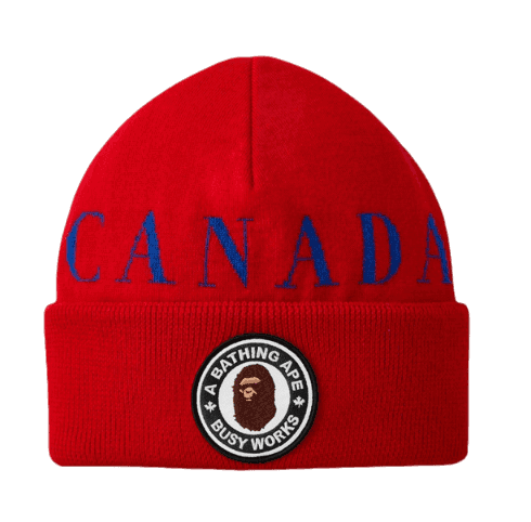 BAPE x Canada Goose x Concepts Toque Beanie - Red