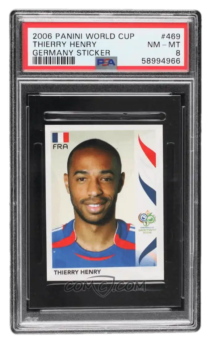2006 Panini World Cup Album Stickers - #469 - Thierry Henry PSA 8