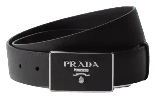 Prada Saffiano Leather Belt - Black