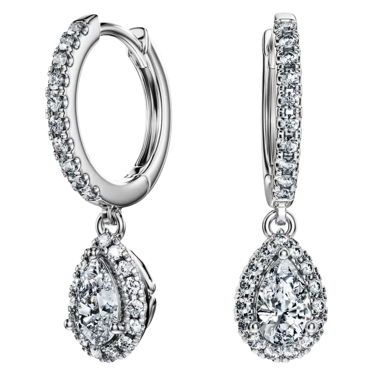 Swarovski Eternity Drop Earrings - 1.25 ct Lab-grown Diamonds, 14k White Gold