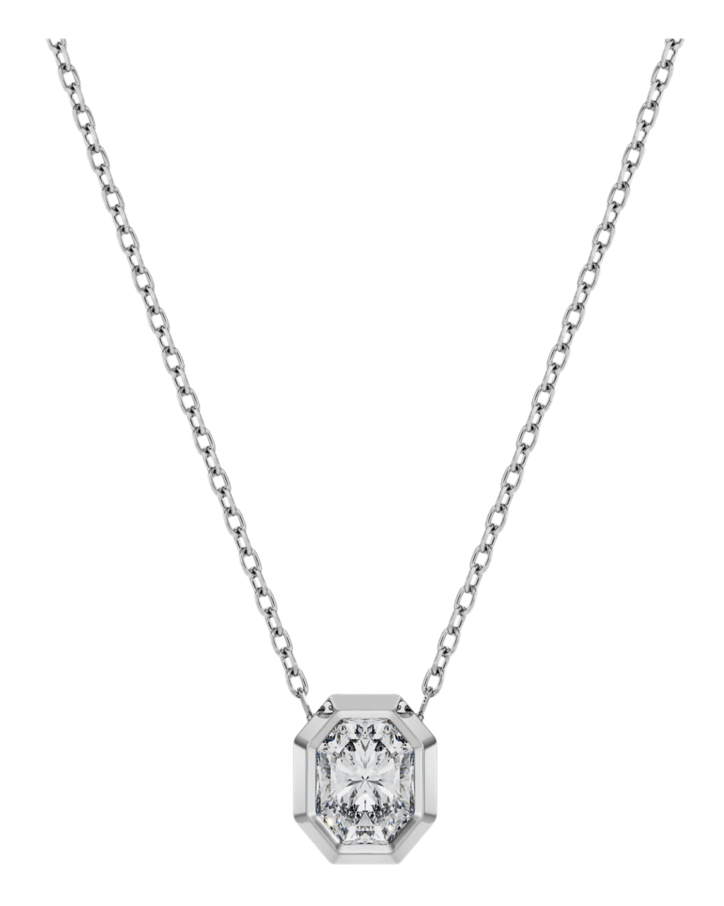 Swarovski Octagon Pendant - 0.5 ct Lab-grown Diamonds, 14k White Gold