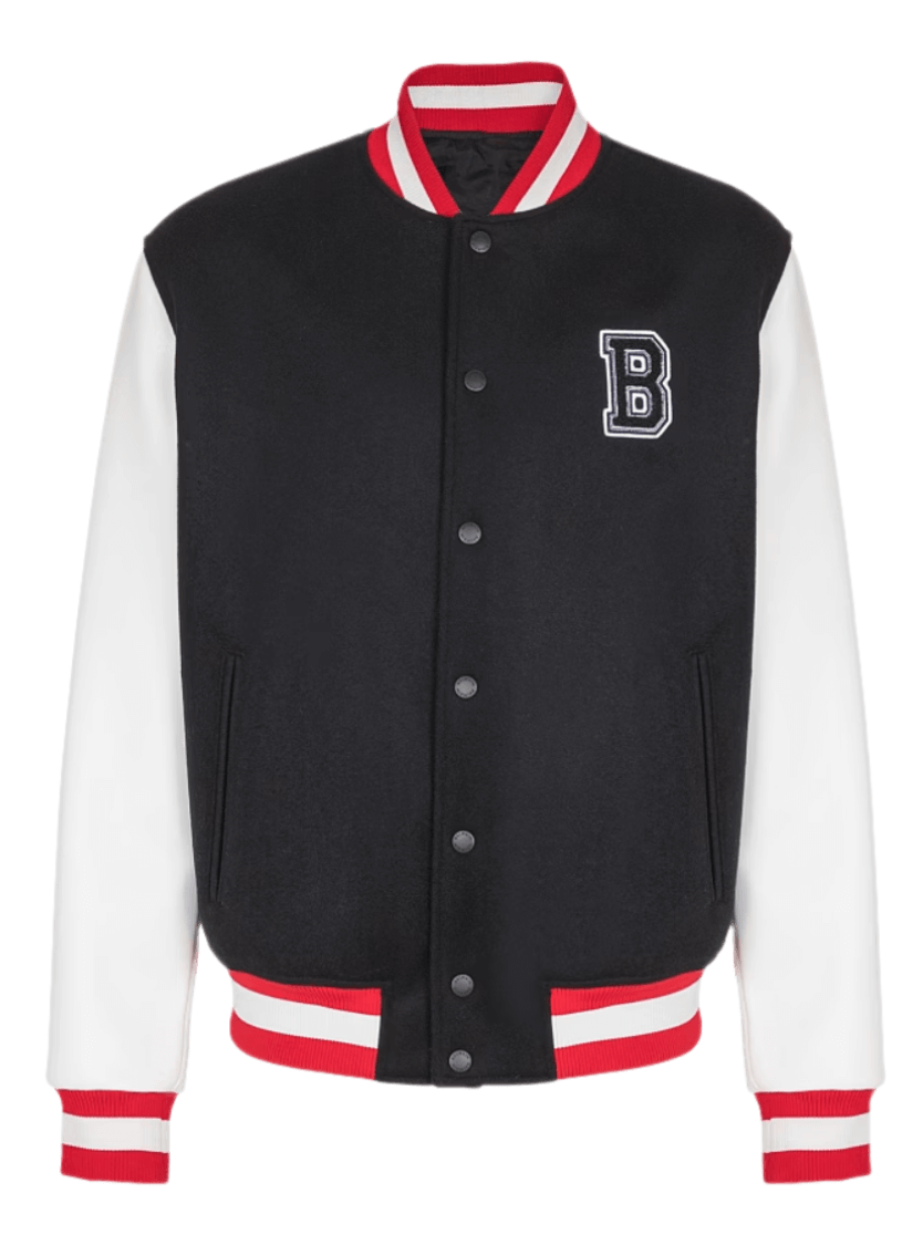 Balmain Varsity Wool and Faux Leather Jacket - Multicolor