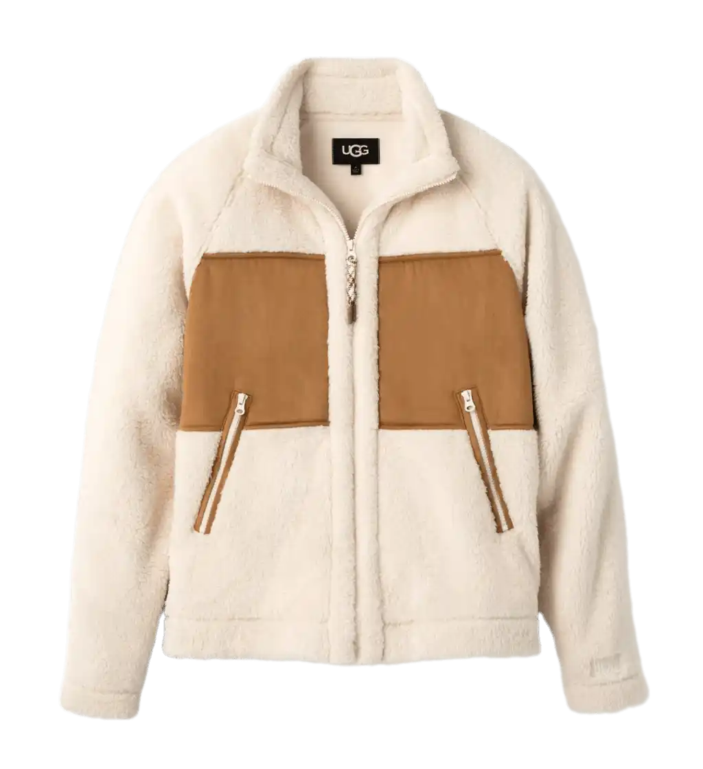 UGG Men's Keane Heritage Full Zip Jacket - Cream/Chestnut