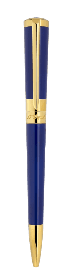 Dupont Liberte Blue Lacquer And Gold Ballpoint Pen