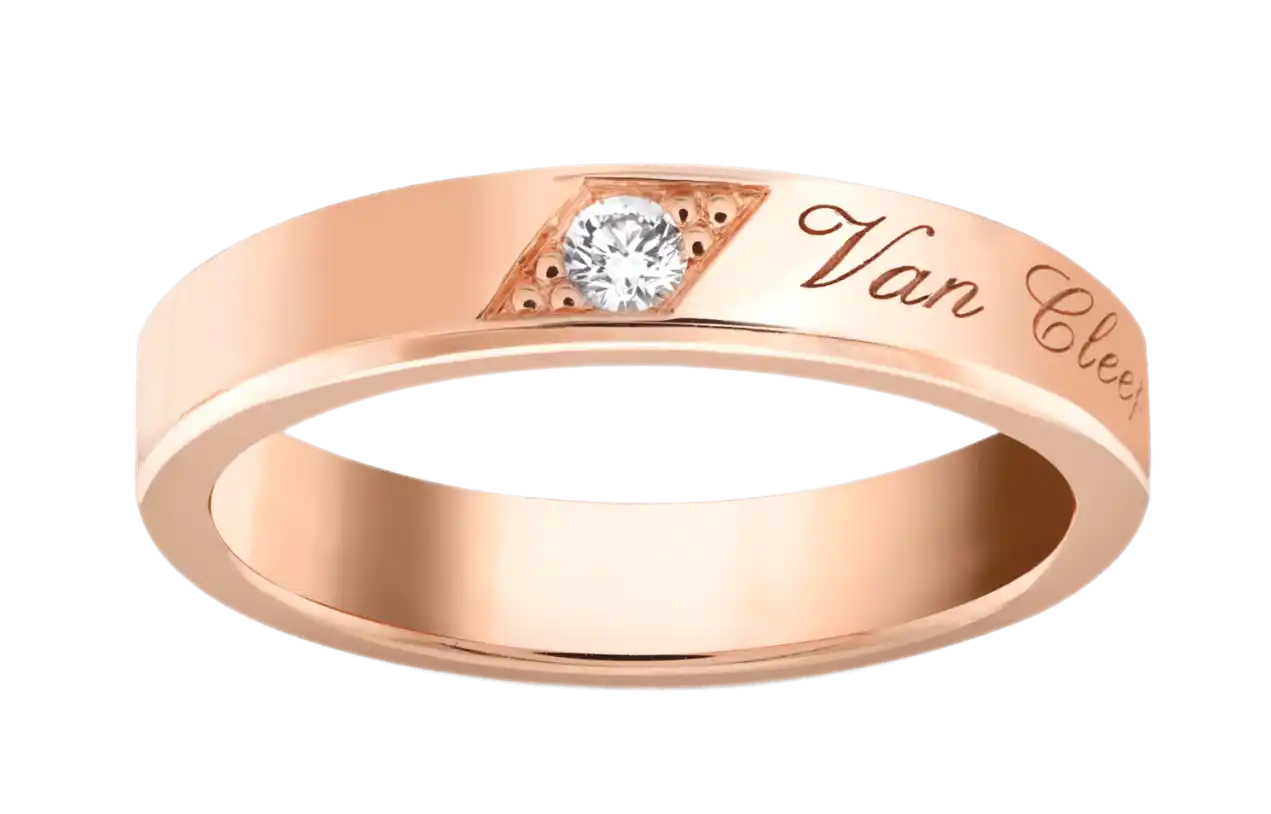 Van Cleef Toujours Signature Etoiles Wedding Band - 4 mm, Rose Gold