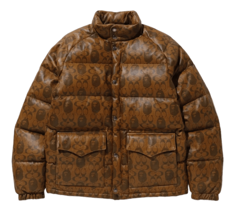 BAPE x Coach Leather Down Jacket - Brown