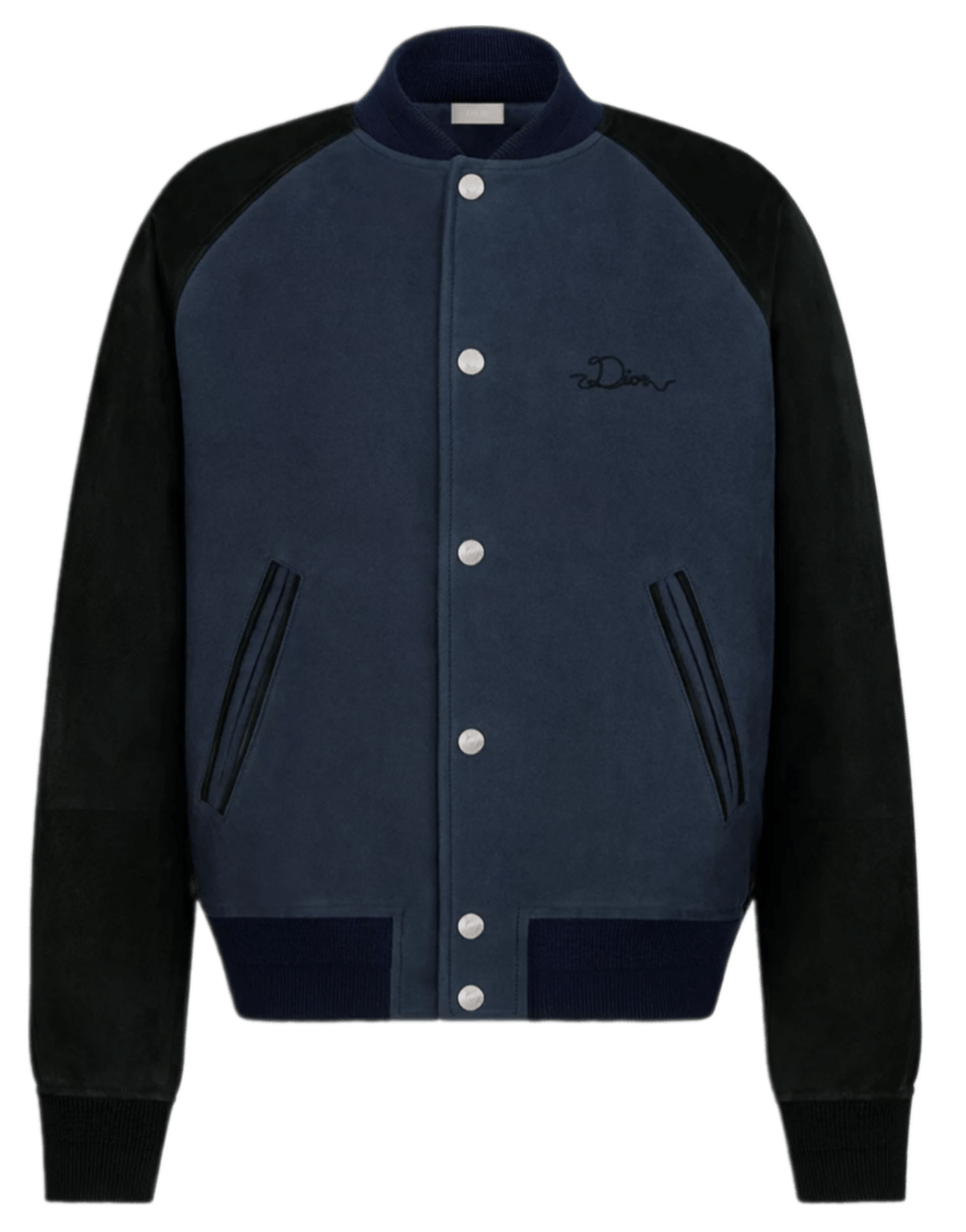 Dior Ribbon Varsity Jacket - Blue Lambskin Suede and Cotton