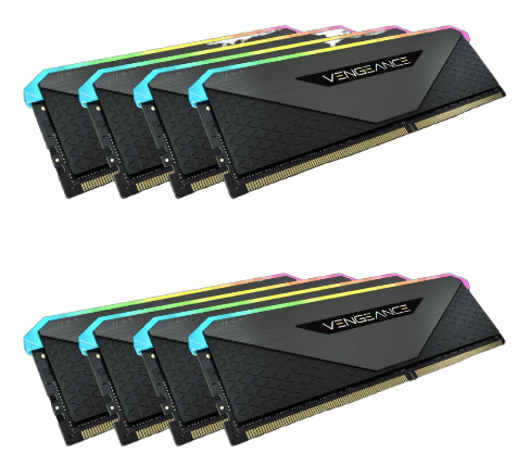 VENGEANCE RGB RT 256GB (8 x 32GB) DDR4 DRAM 3600MHz C18 Memory Kit – Black