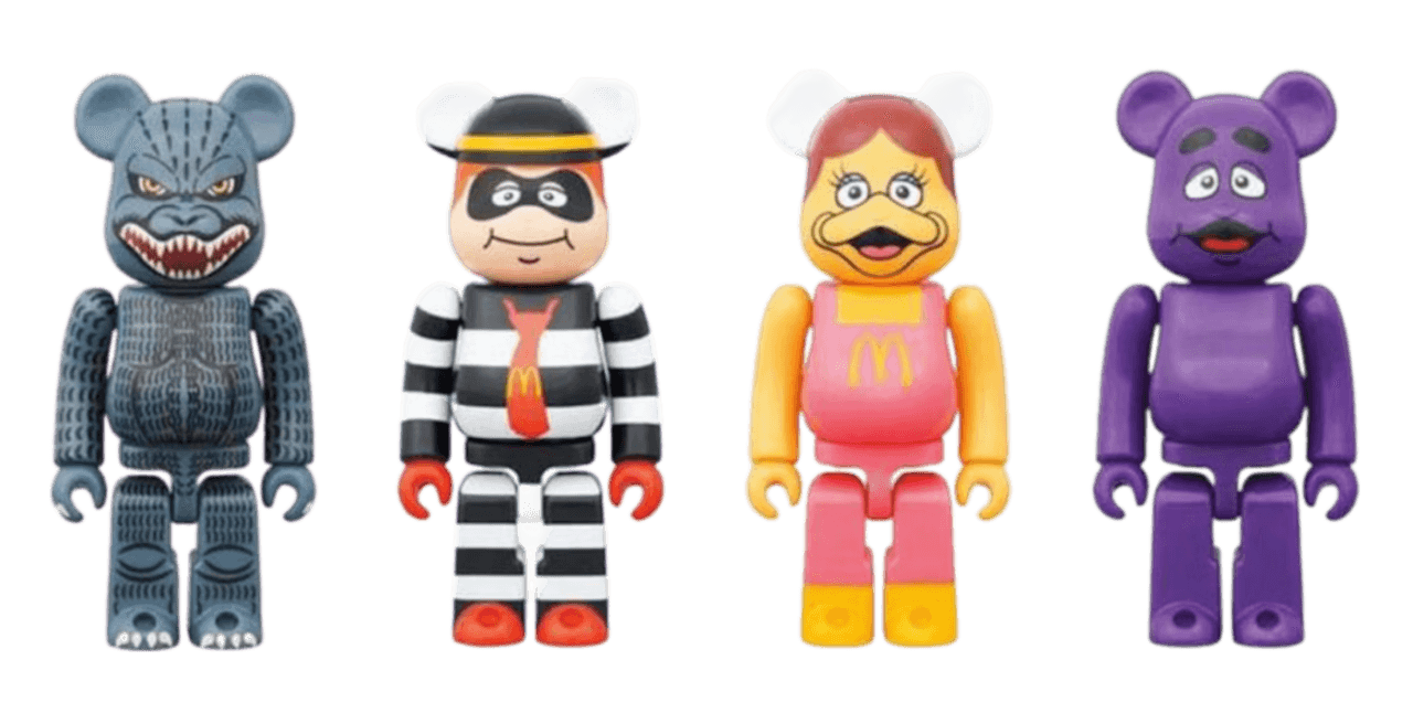 Bearbrick Godzilla vs McDonalds 150% Set of 4