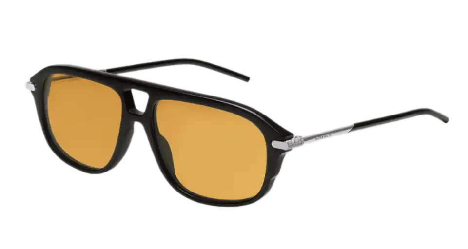 Givenchy One Sunglasses in Acetate and Metal - Black/Yellow