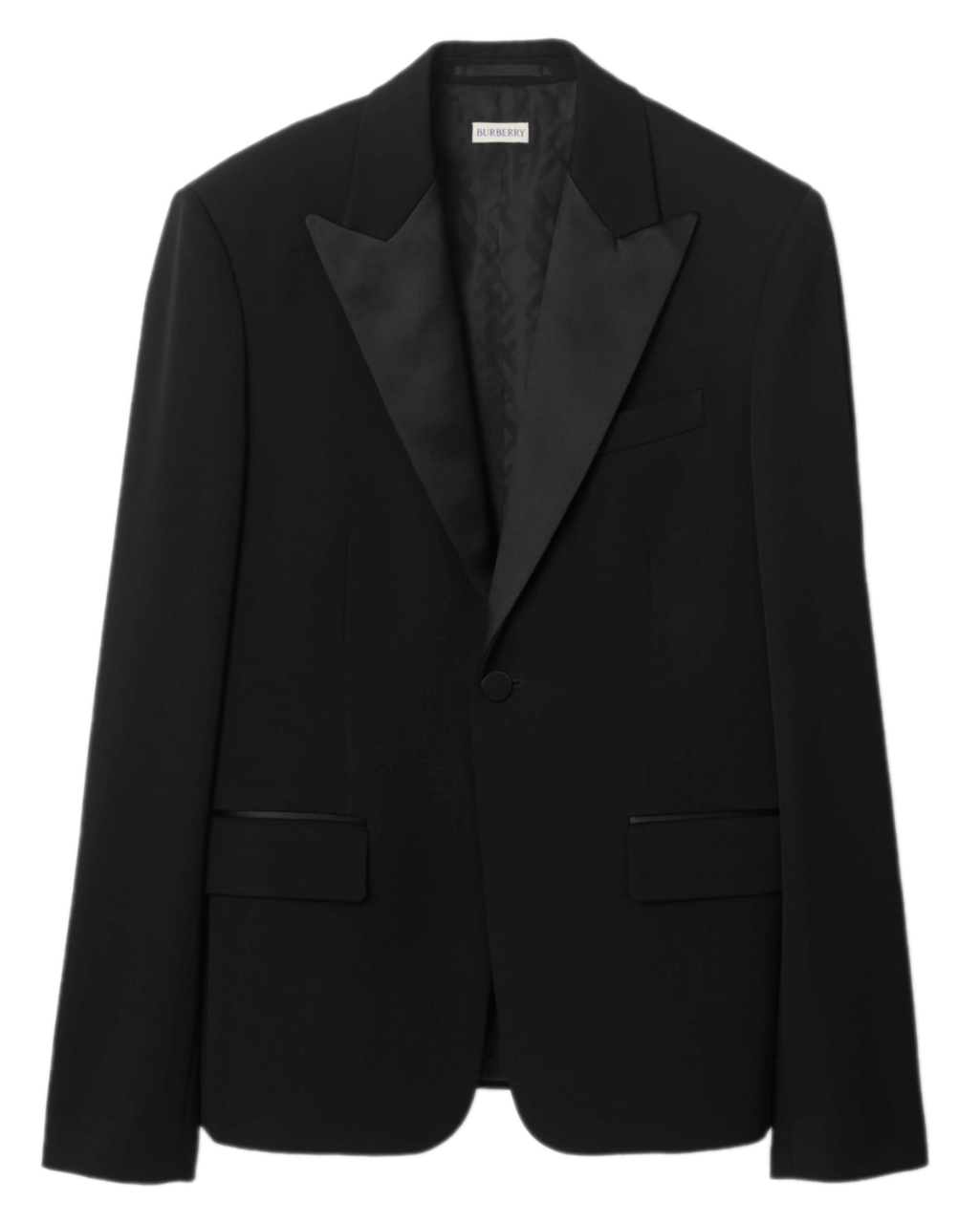 Burberry Grain de Poudre Wool Tuxedo Jacket - Black