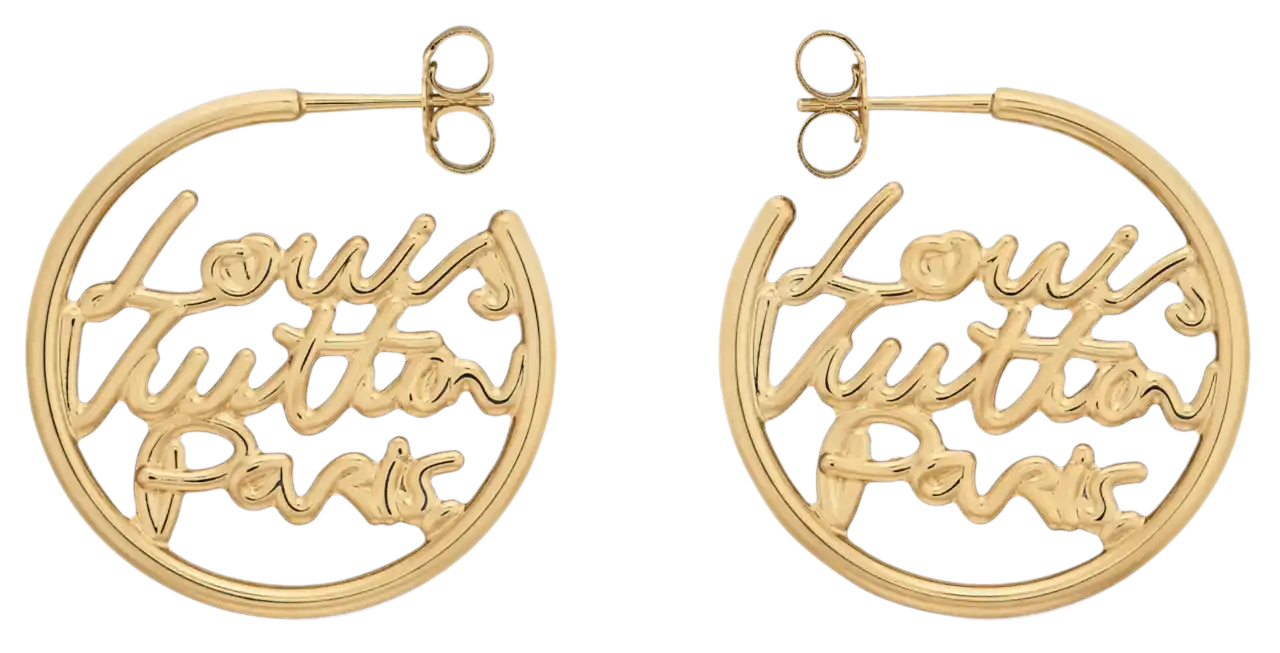 Louis Vuitton LV Script Hoops PM - Gold