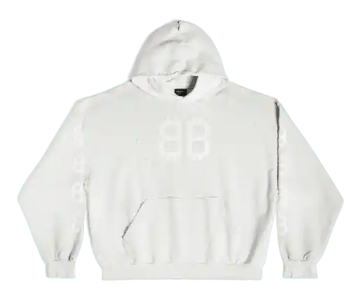 Balenciaga Crypto Medium Fit Hoodie - White