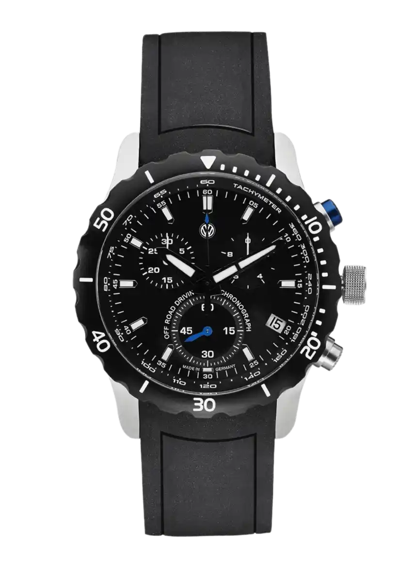 VW Mens Chronograph Black Dial - 42mm, Stainless Steel