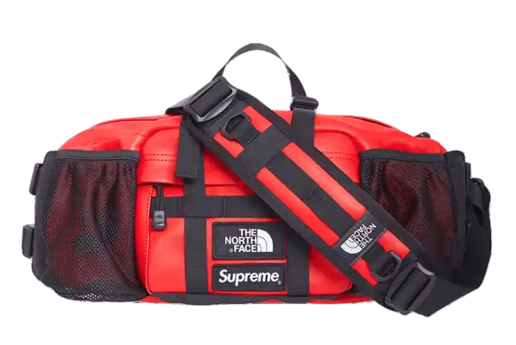 Supreme The North Face Leather Mountain Waist Bag - Red