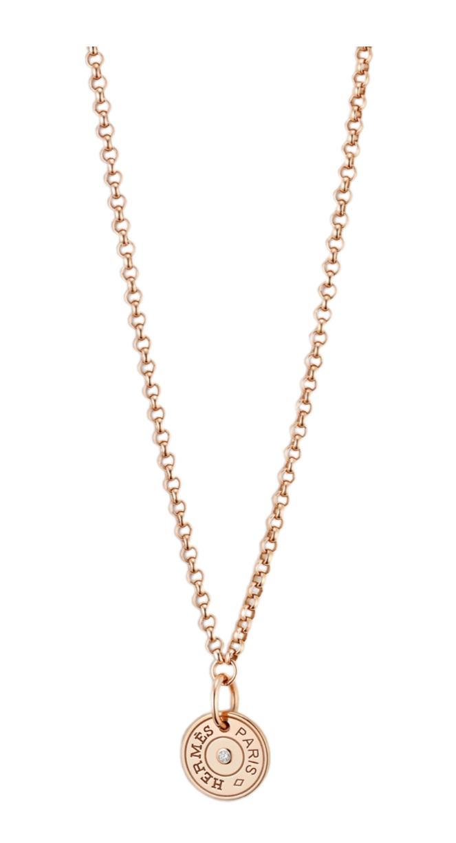 Hermès Ex-Libris Pendant - Rose Gold