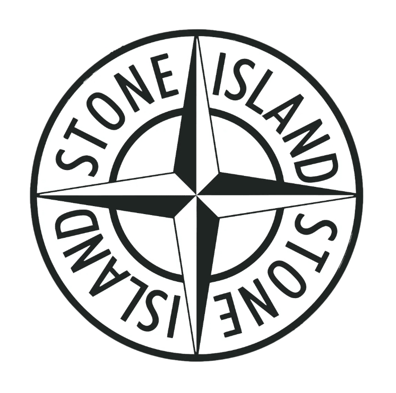 Stone Island Badge Black and White Sticker