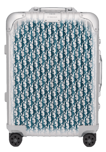 DIOR AND RIMOWA Carry-On Luggage - Gradient Blue Dior Oblique Aluminium