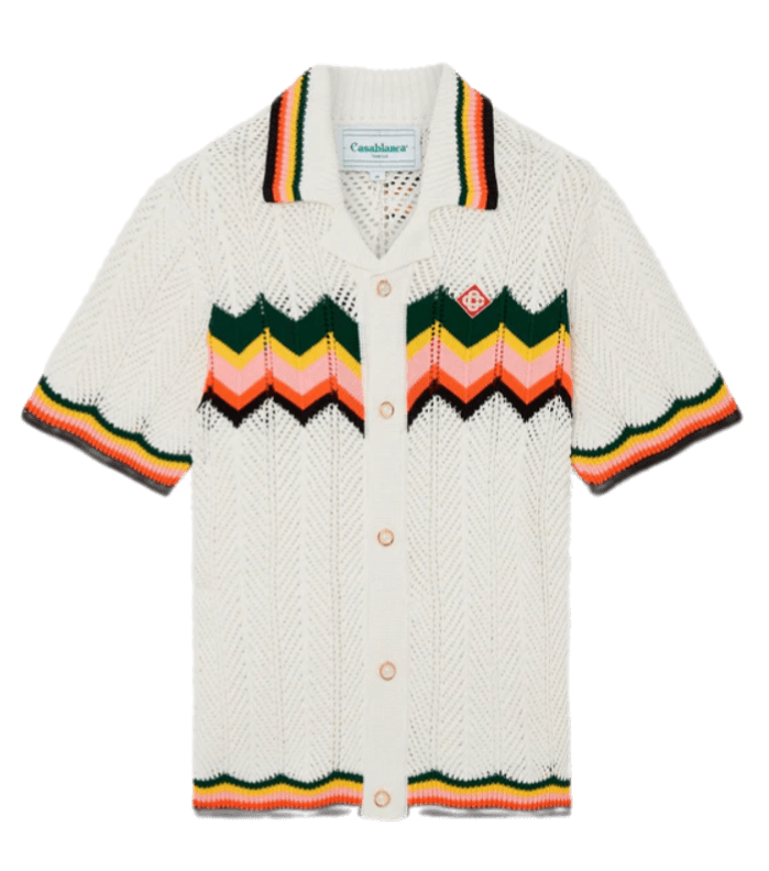 Casablanca Chevron Lace Shirt - White