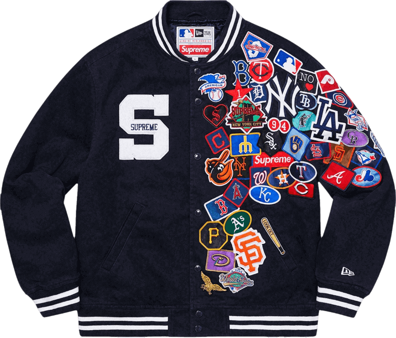 Supreme New Era MLB Varsity Jacket - Navy