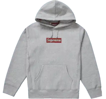 Supreme Swarovski Box Logo Hooded Sweatshirt - Heather Grey