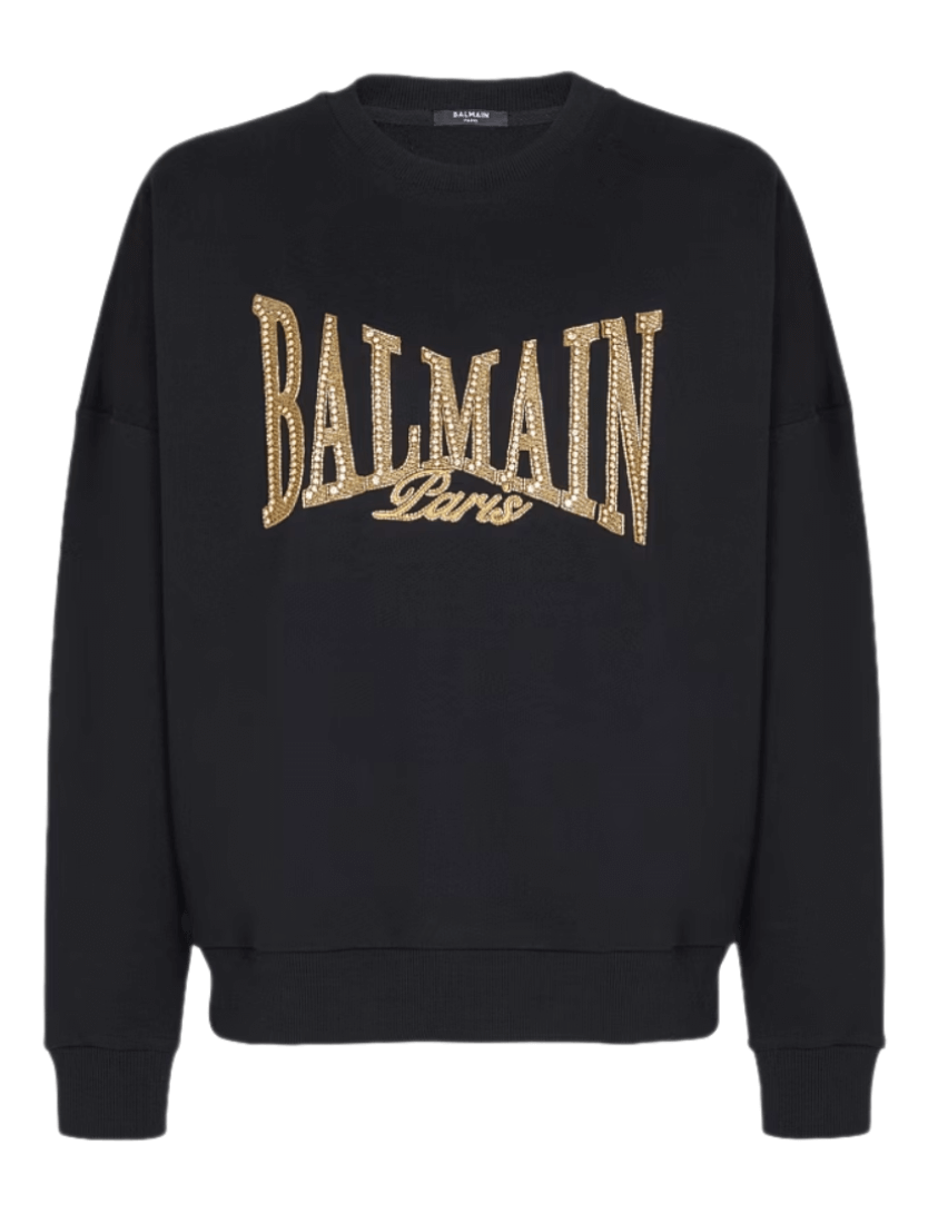 Balmain Embroidered Balmain College Sweatshirt - Black