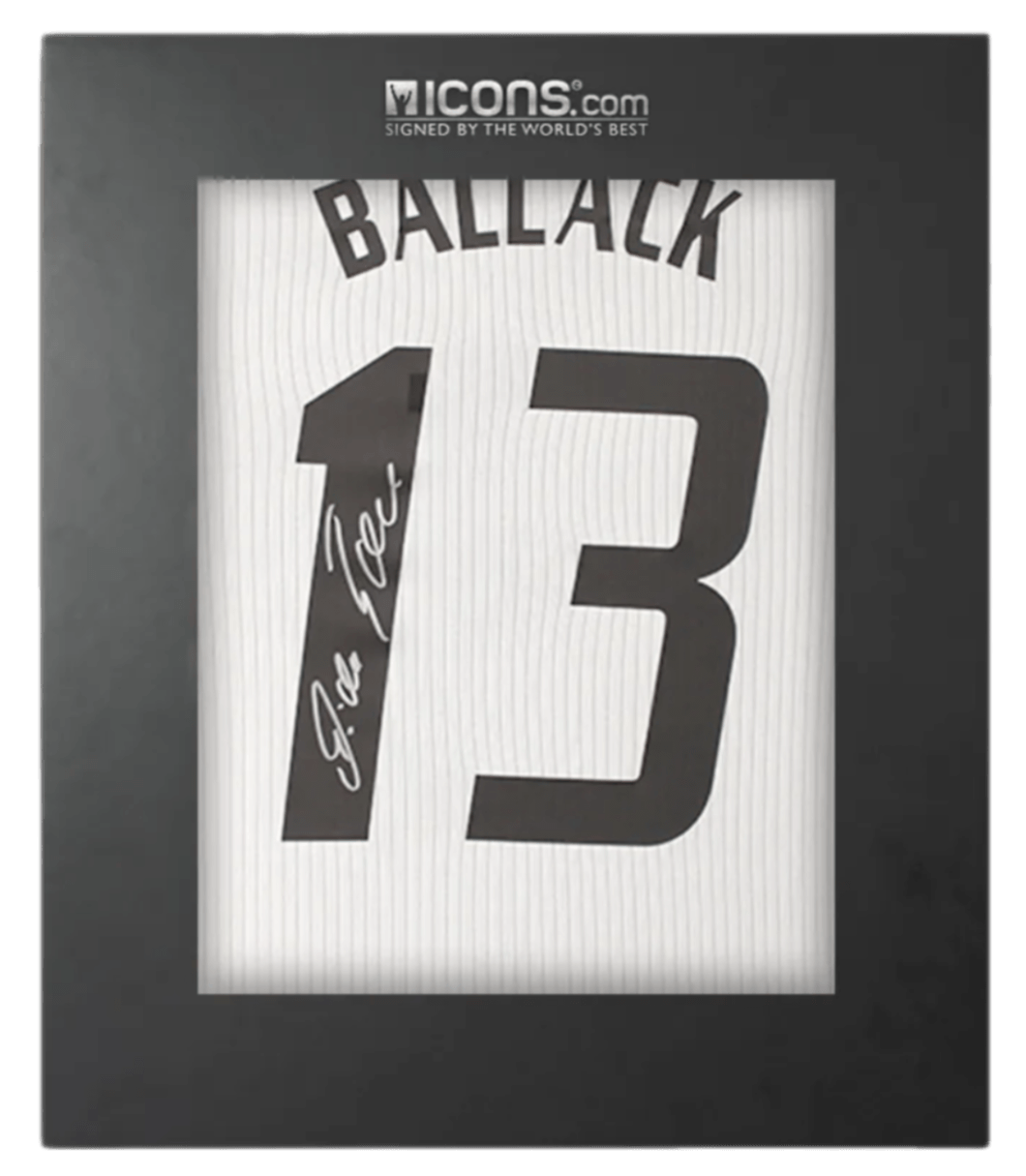 Michael Ballack Back Signed Germany Anniversary Shirt In Deluxe Packaging