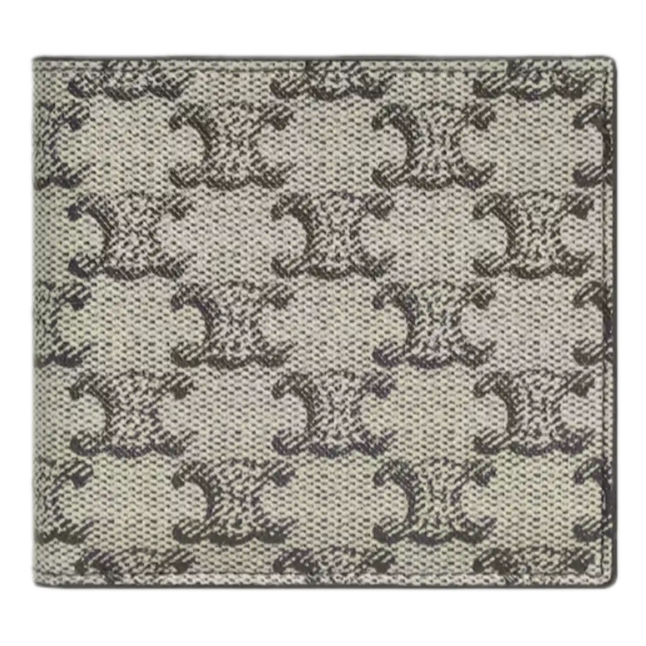 Celine Bi-Fold Wallet In Triomphe Canvas and Calfskin - Beige