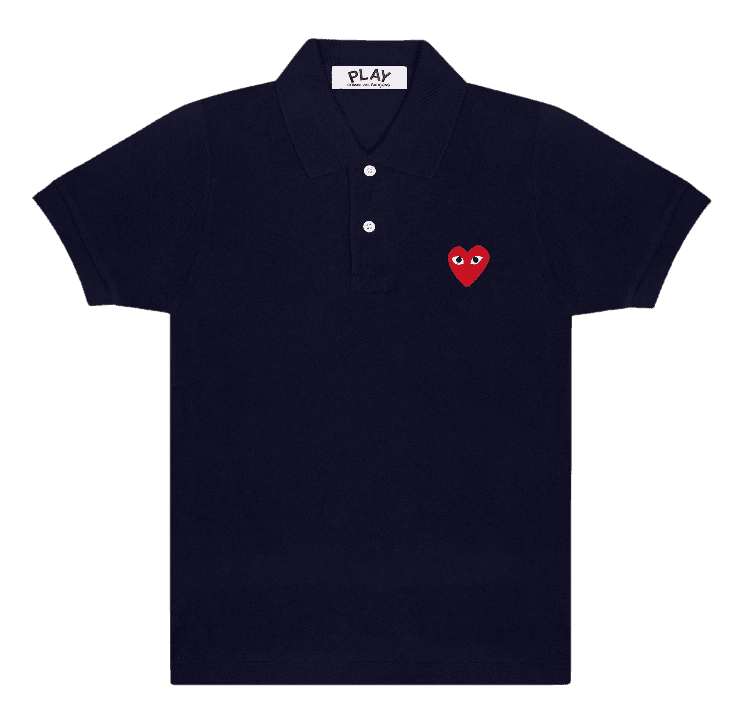 Comme des Garcons Play Red Emblem Polo - Navy
