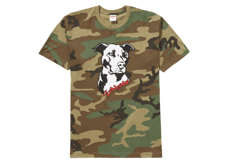 Supreme Pitbull Tee - Woodland Camo
