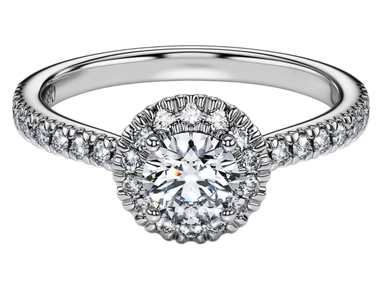 Swarovski Eternity Halo Solitaire Ring - 0.8 ct Lab-grown Diamonds, 14k White Gold