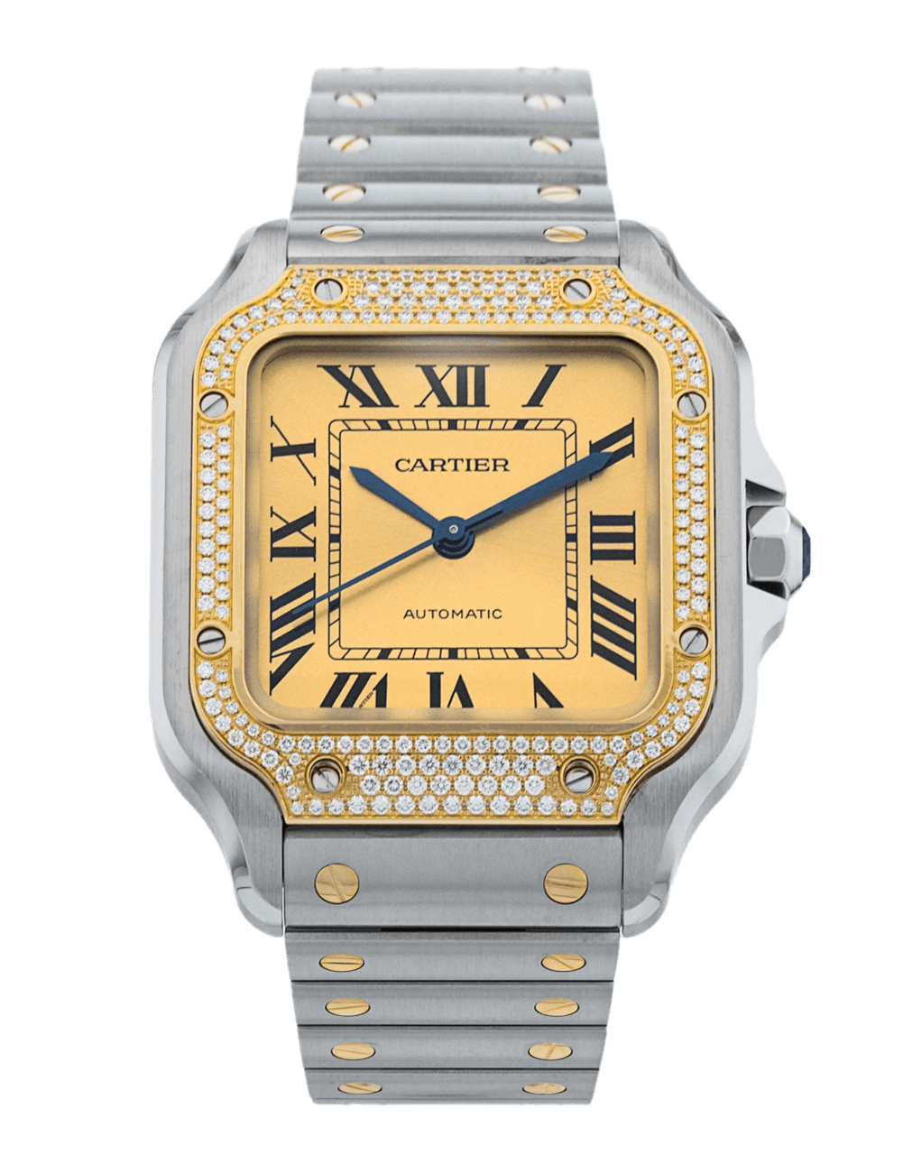Cartier Santos Champagne Roman Dial - 35mm, Steel and Yellow Gold (2025)
