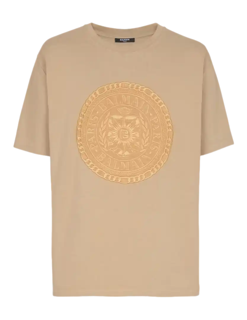 Balmain Embroidered Balmain Médaille T-shirt - Beige