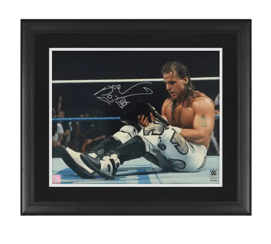 Shawn Michaels WWE Autographed Framed 16" x 20" WrestleMania 12 Holding Title Photograph
